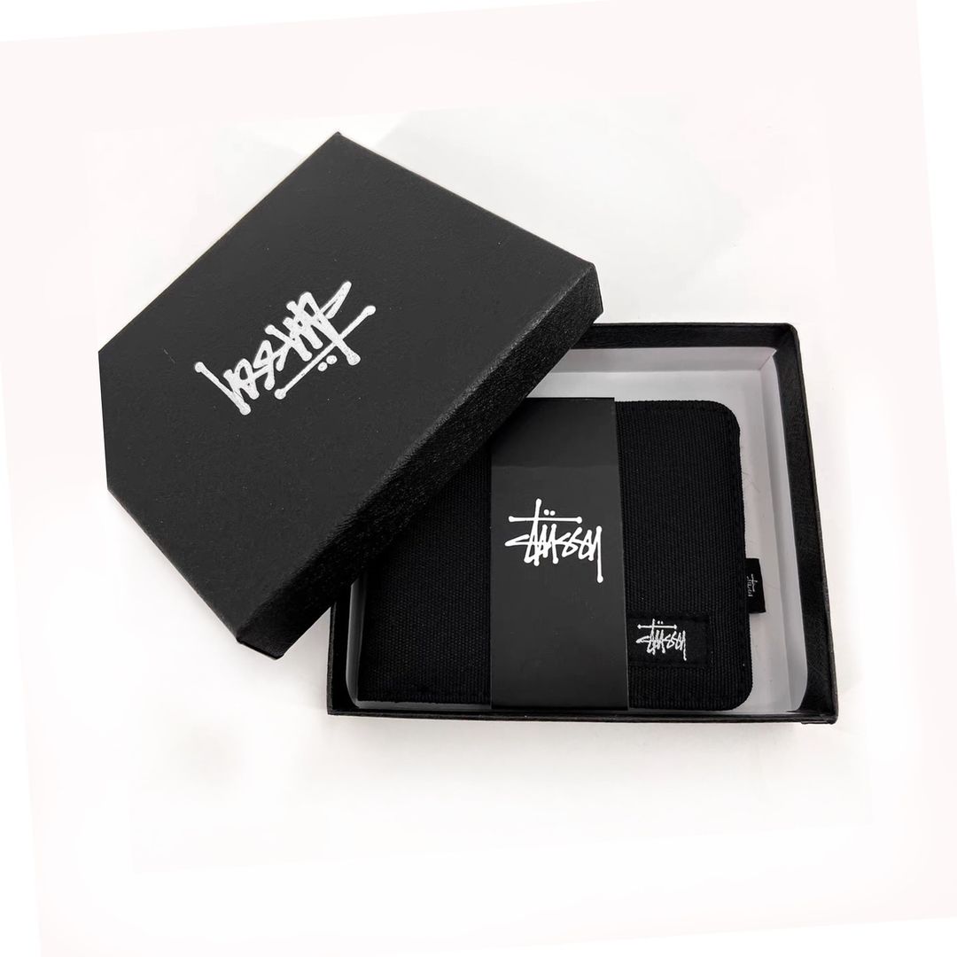 Stussy Black Canvas Wallet