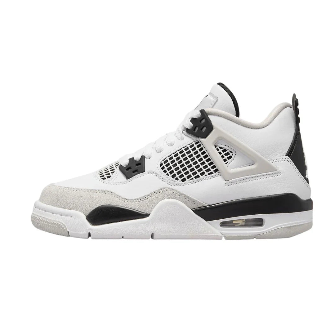 Nike Air Jordan 4 Retro GS Military Black White Black Neutral Grey