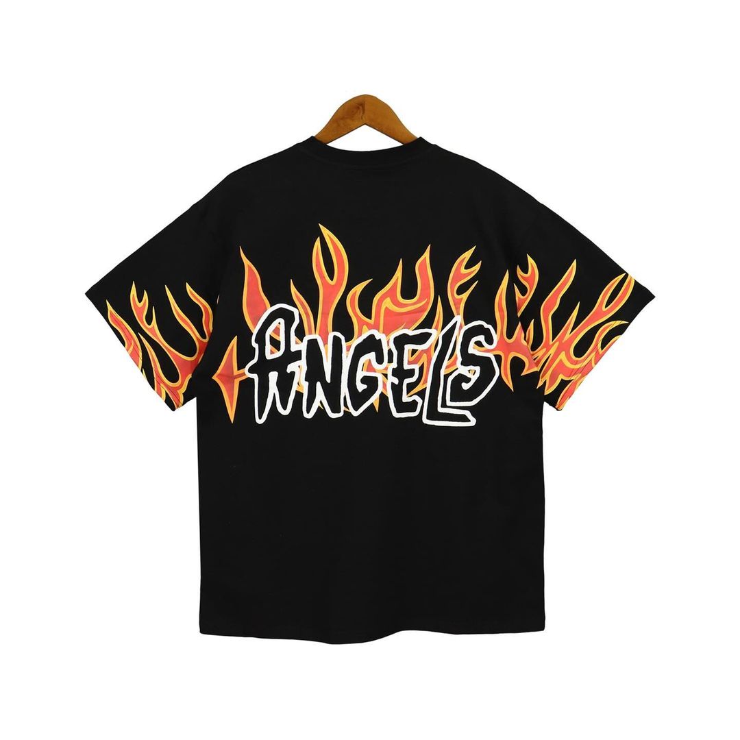 Palm Angels Graffiti Flame Print Tee