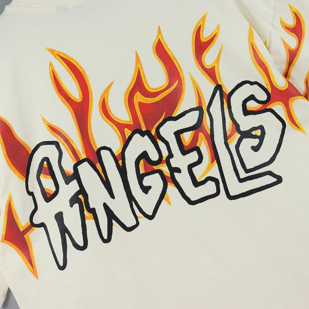 Palm Angels Graffiti Flame Print Tee