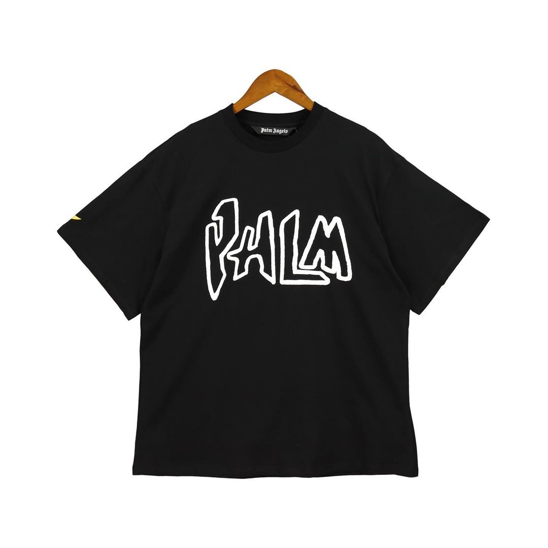 Palm Angels Graffiti Flame Print Tee