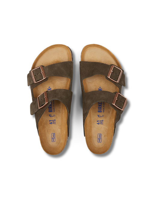 Birkenstock Mocha Brown Suede Leather Arizona Sandals
