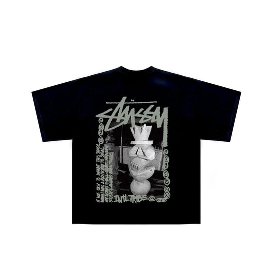 Stüssy Black New Stone Statue Tee