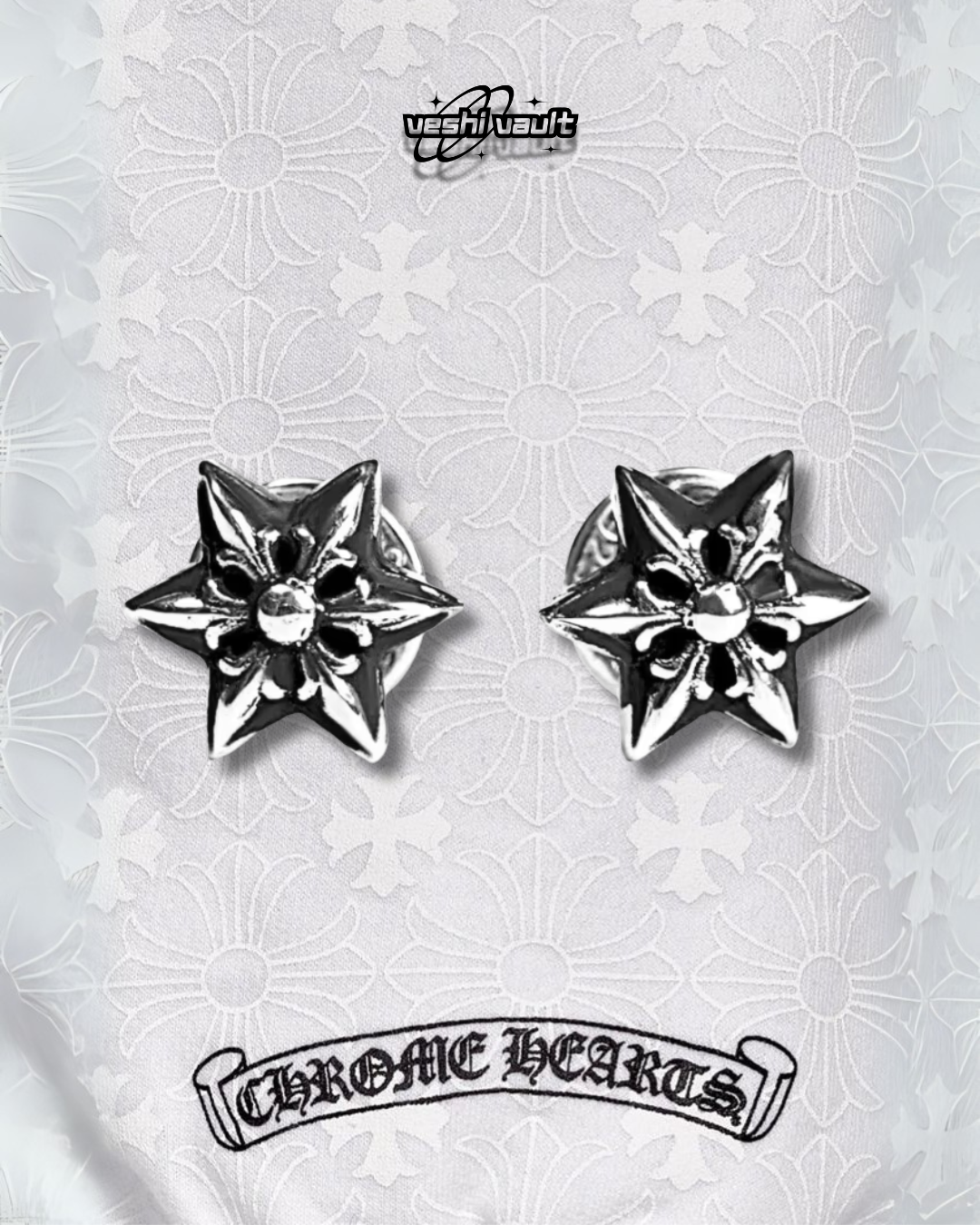 Chrome Hearts Cut Out Star Earrings