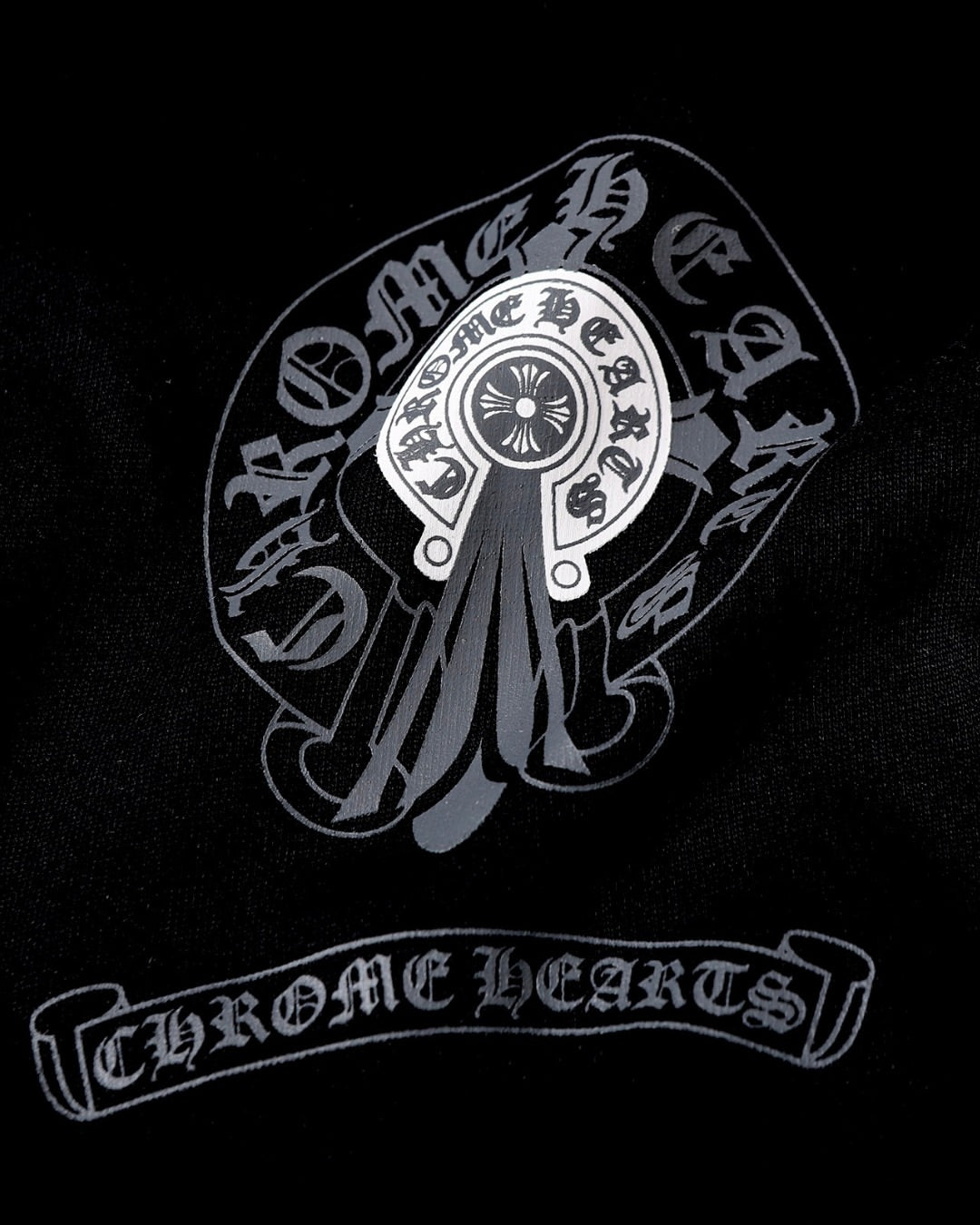 Chrome Hearts Logo Embroidered Black T-Shirt