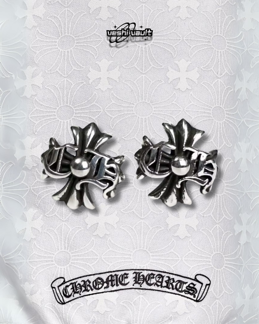 Chrome Hearts Logo Plus Stud Earrings